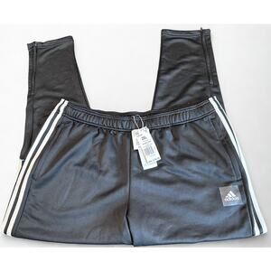 Adidas Sweatpants Men 2XL Black White Tapered Zipper Pocket